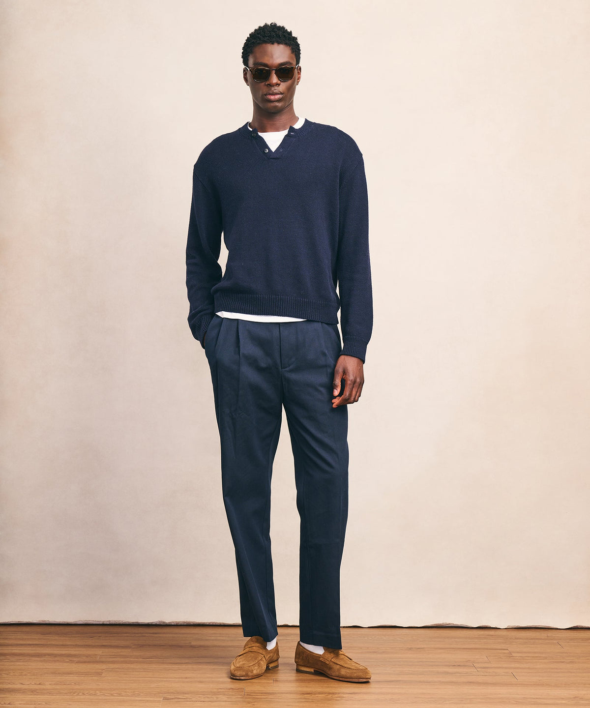 Cotton Henley Sweater
