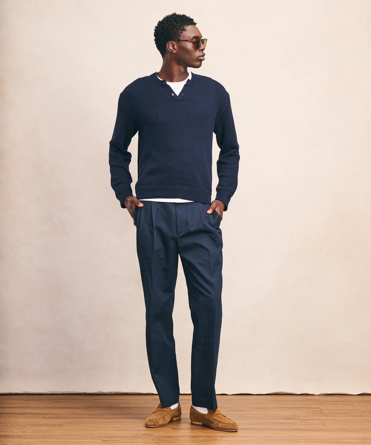 Cotton Henley Sweater