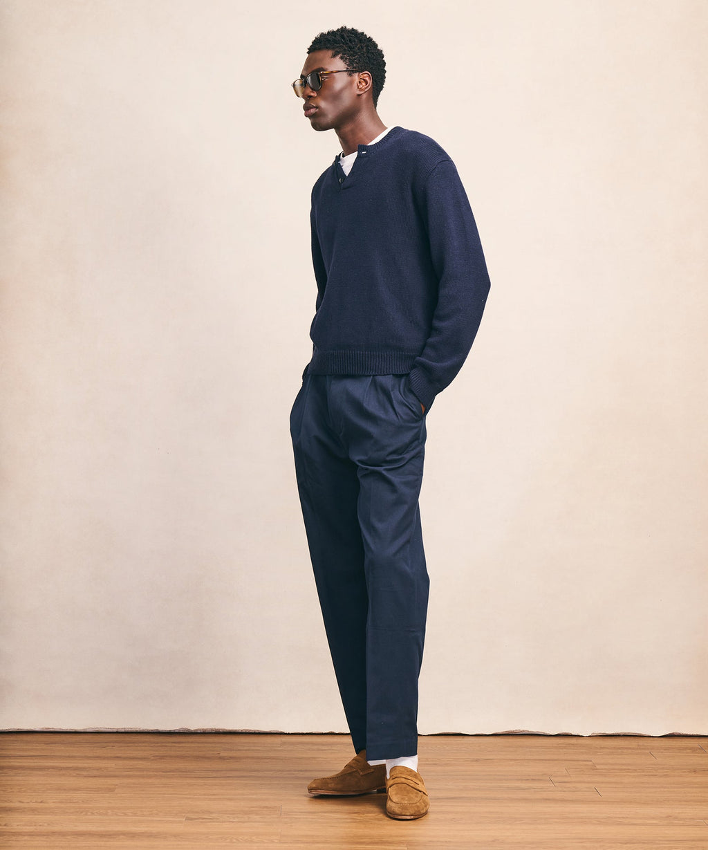 Cotton Henley Sweater