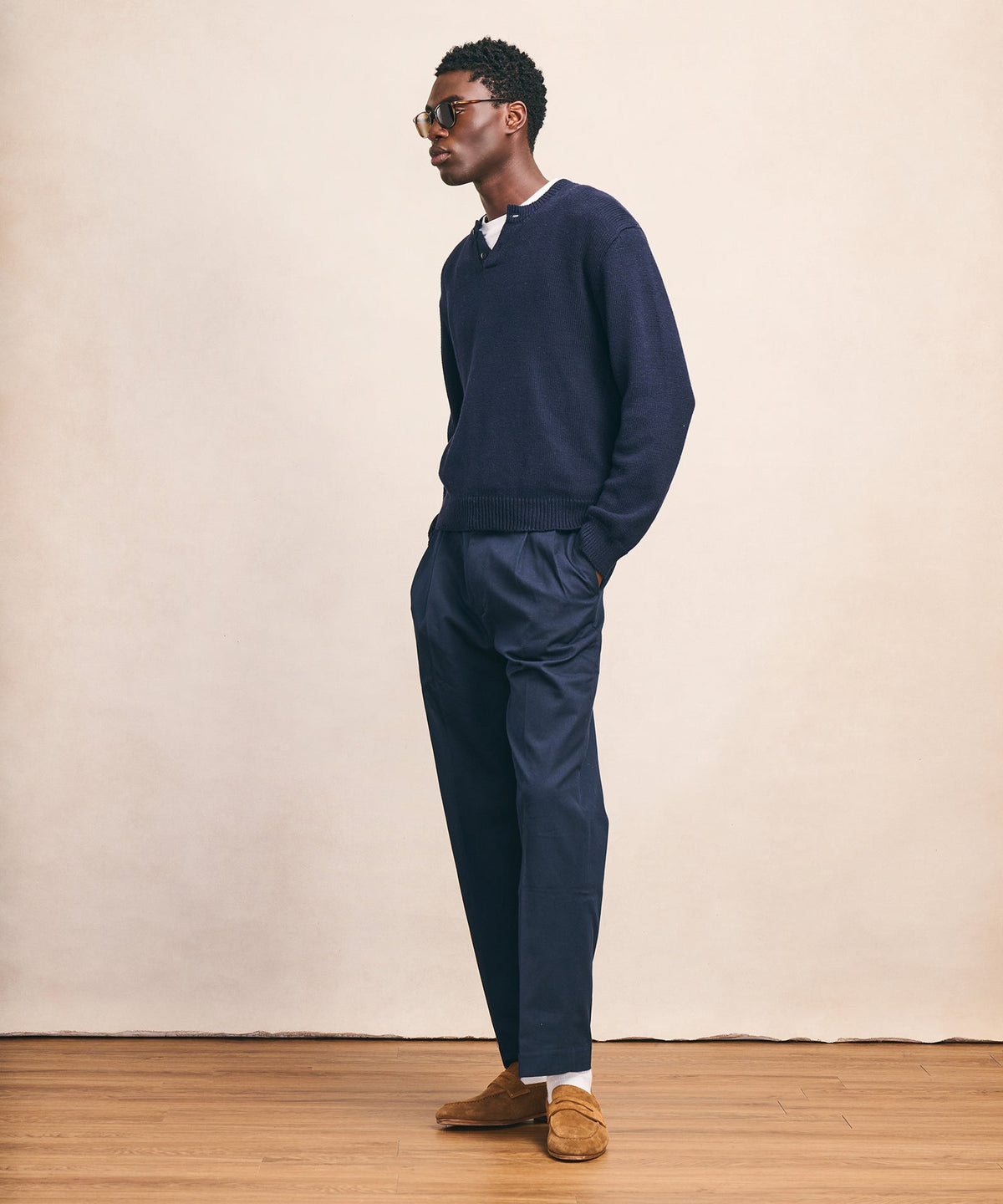 Cotton Henley Sweater