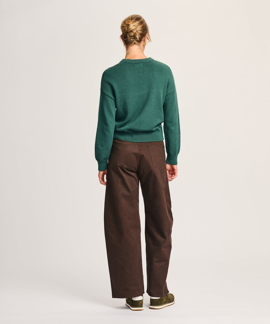 Cotton Relaxed Crewneck Sweater