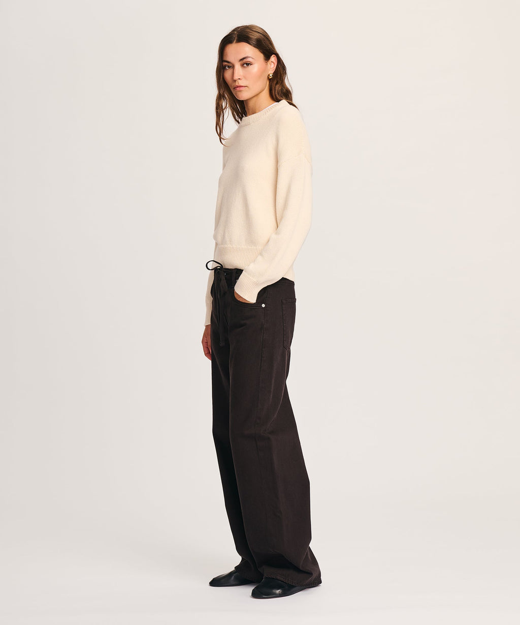 Cotton Relaxed Crewneck Sweater