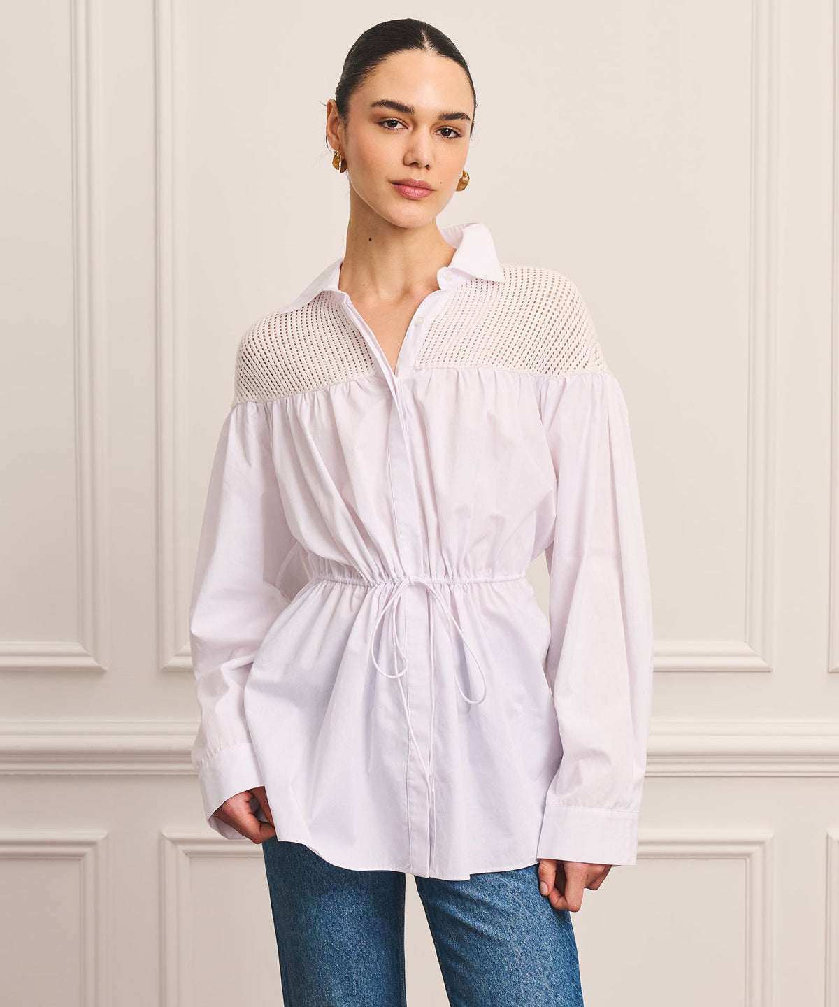 Cotton Cashmere Mixed Media Tunic