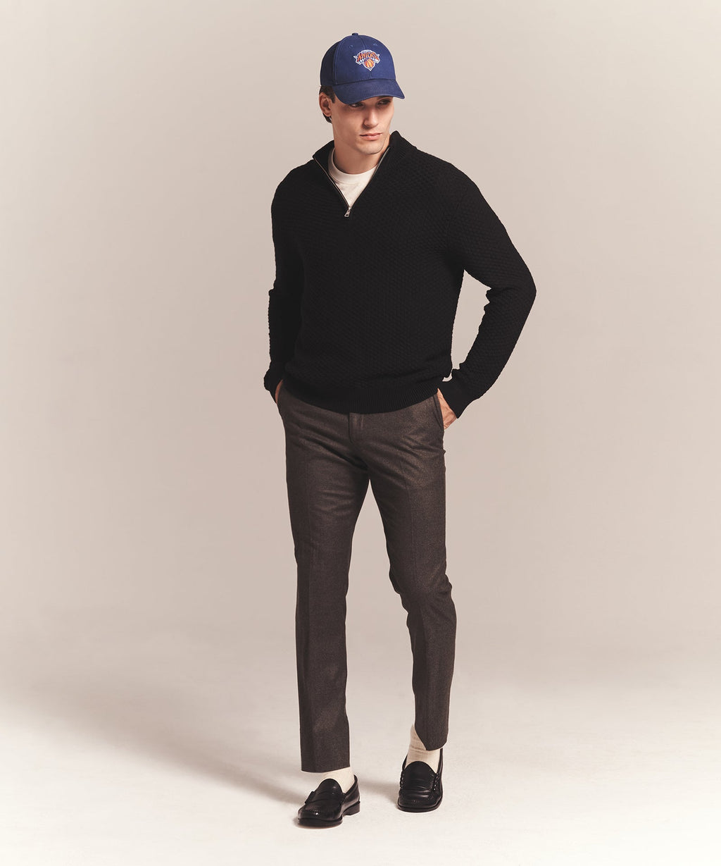 Cotton Cashmere Textured Quarter Zip