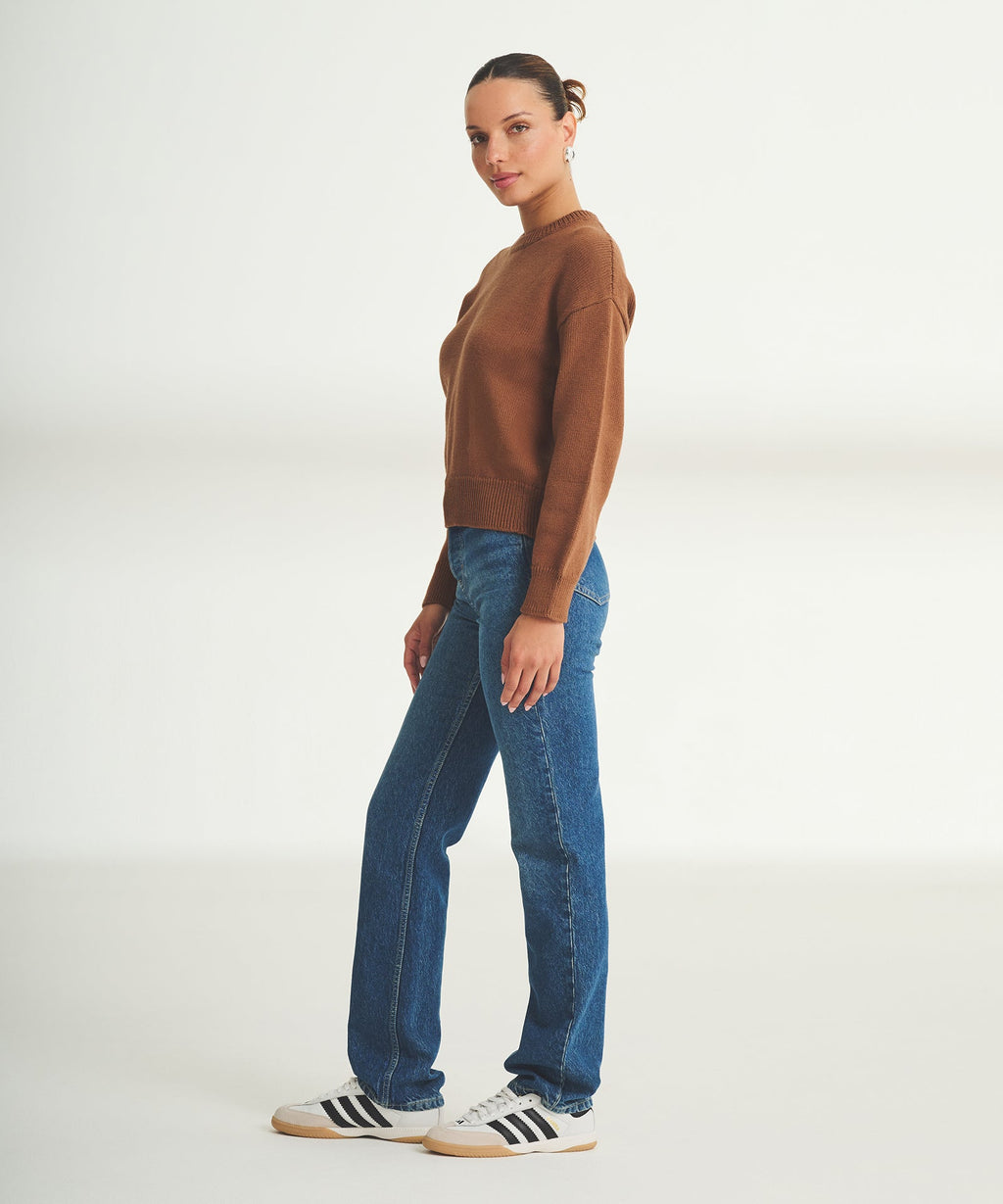 Cotton Relaxed Crewneck Sweater