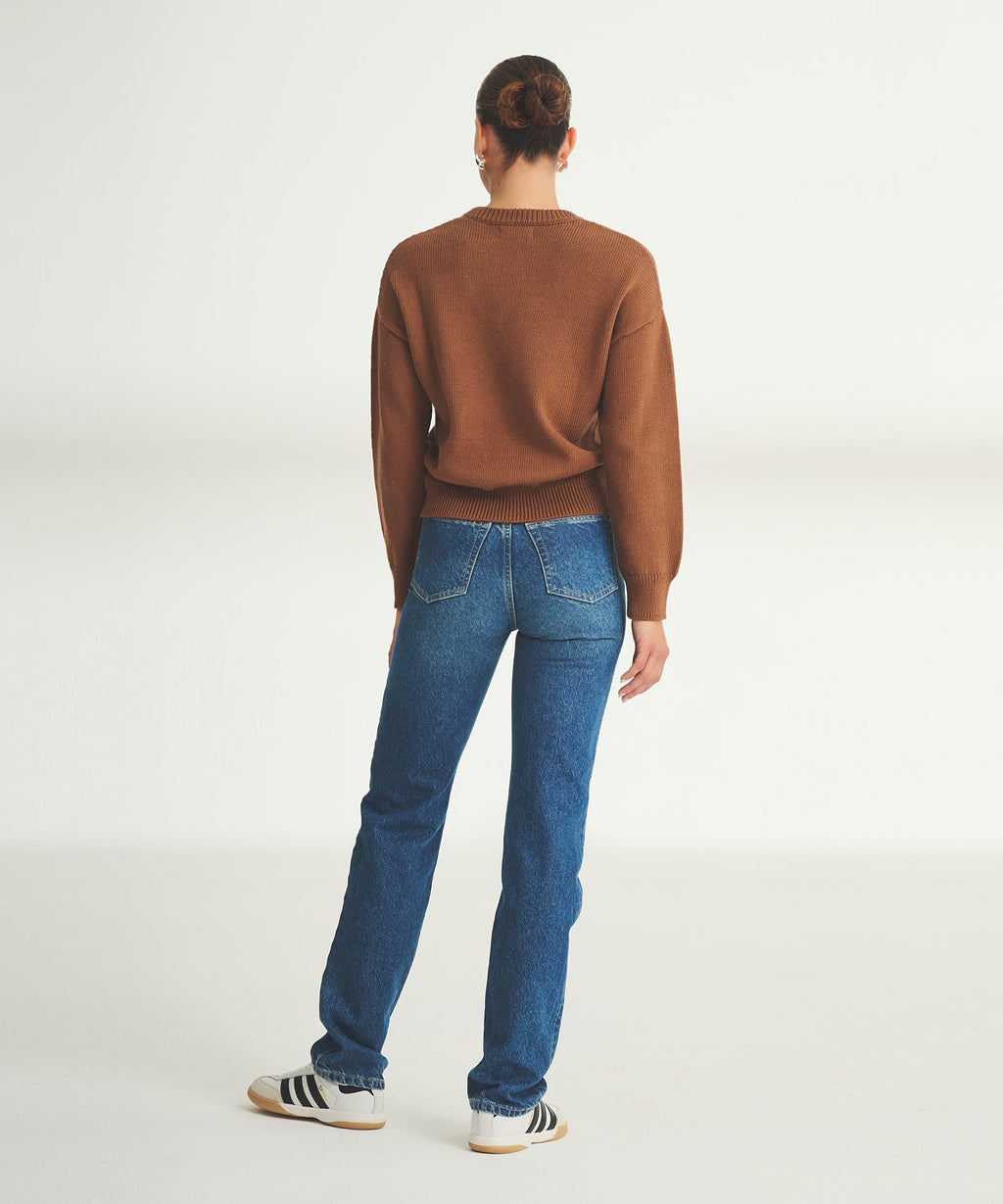 Cotton Relaxed Crewneck Sweater