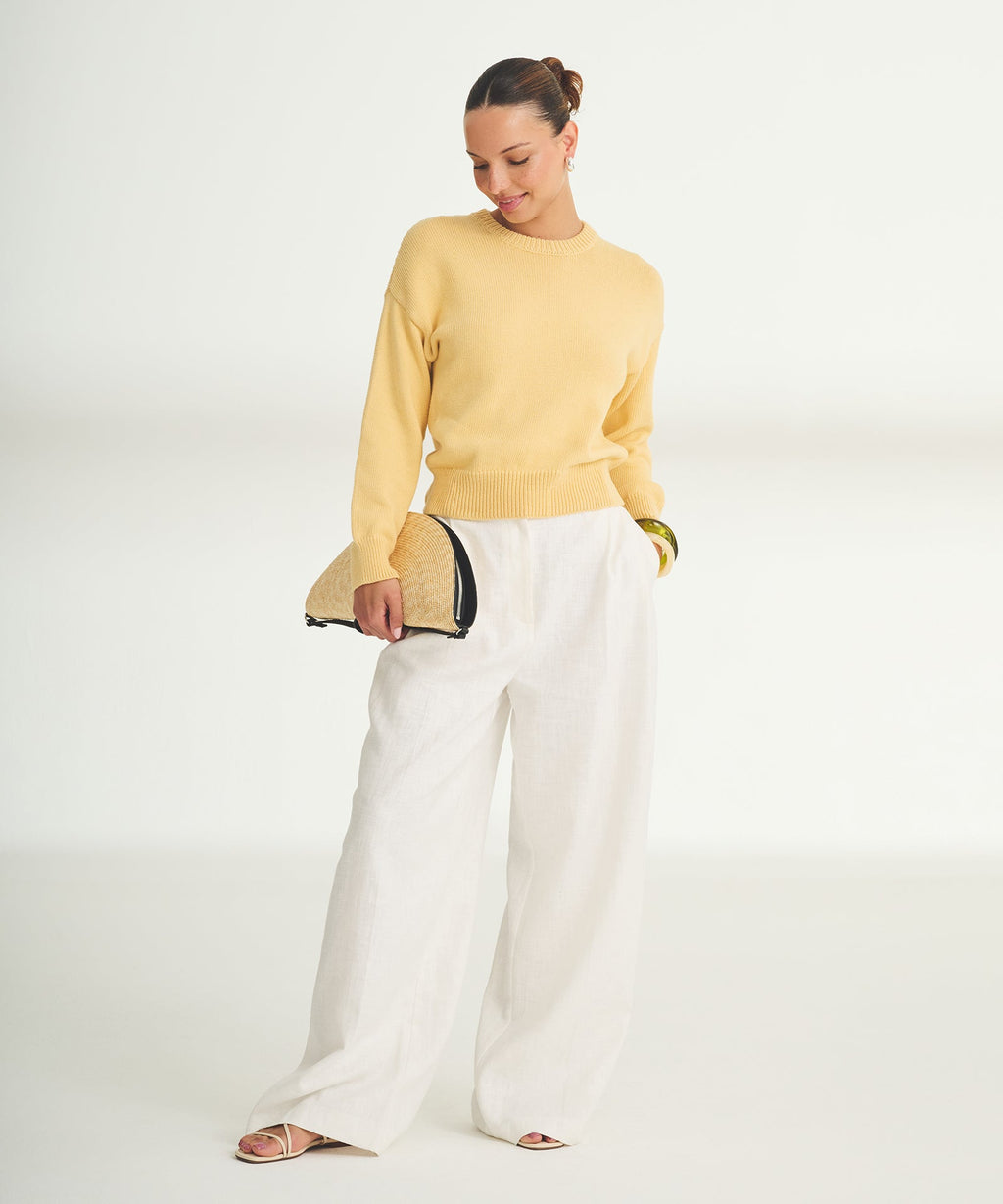 Cotton Relaxed Crewneck Sweater