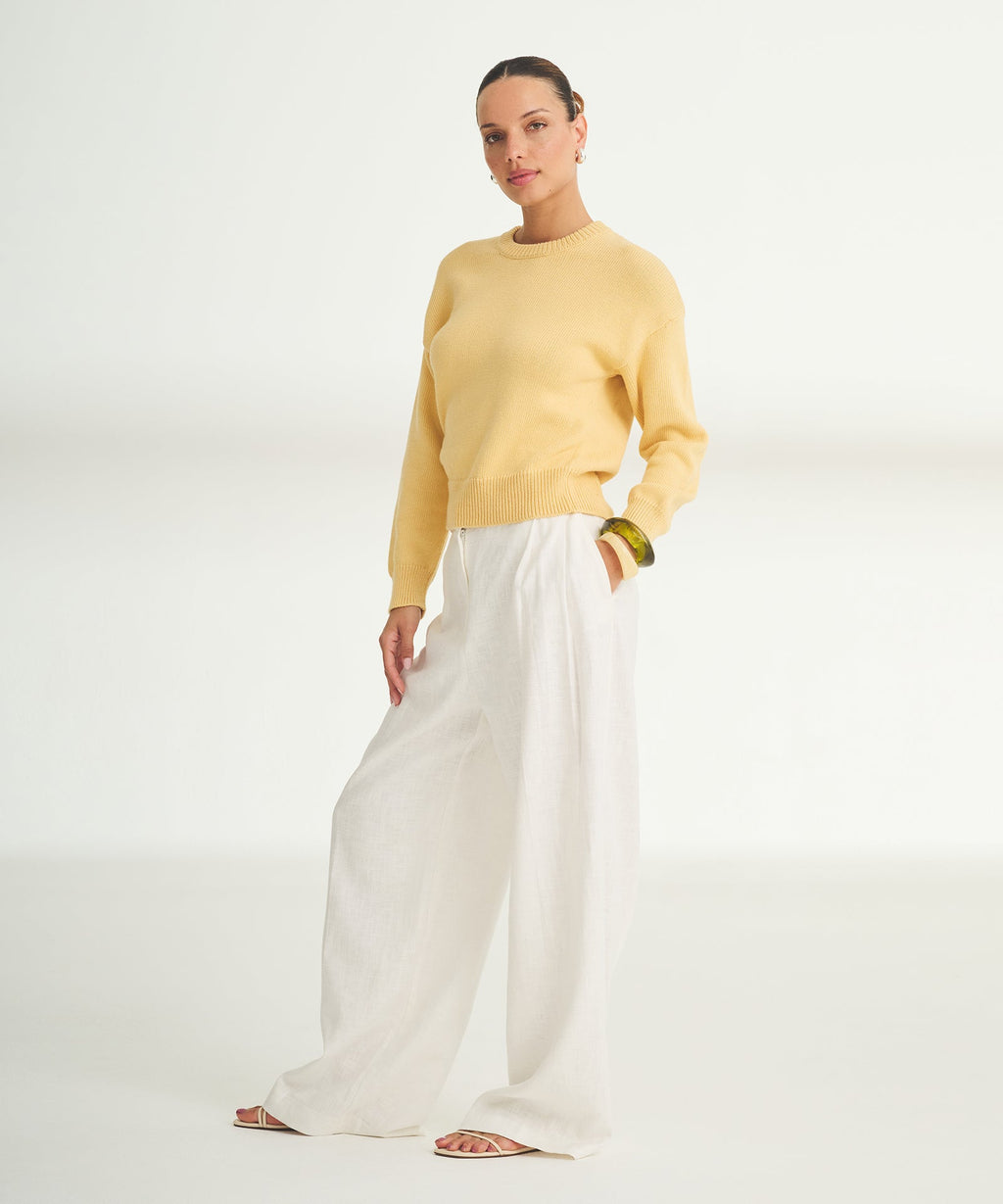 Cotton Relaxed Crewneck Sweater