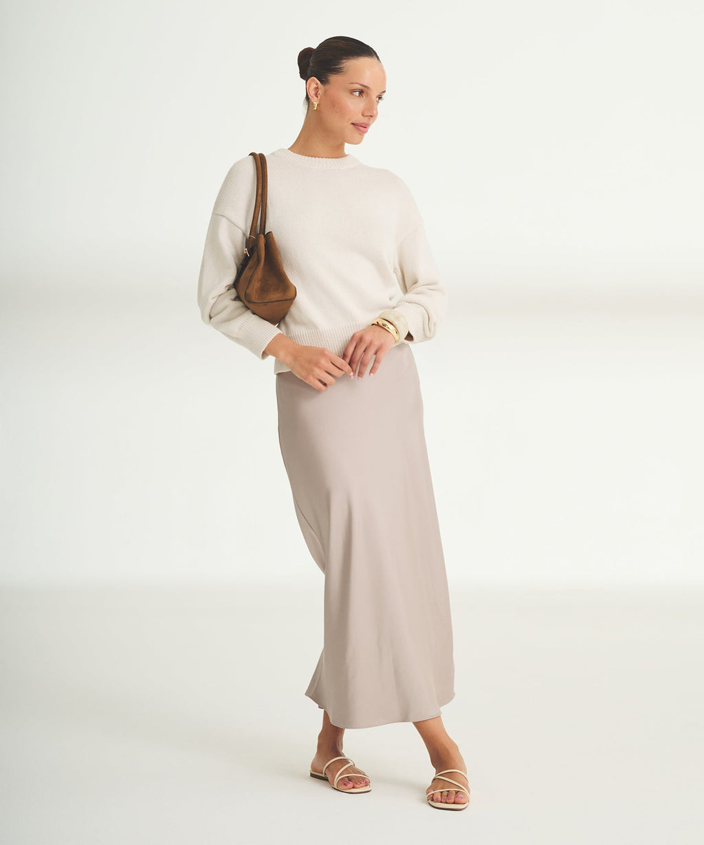 Cotton Relaxed Crewneck Sweater