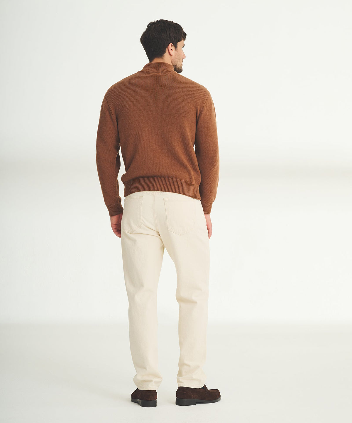 Cotton Relaxed Quarter Zip Sweater