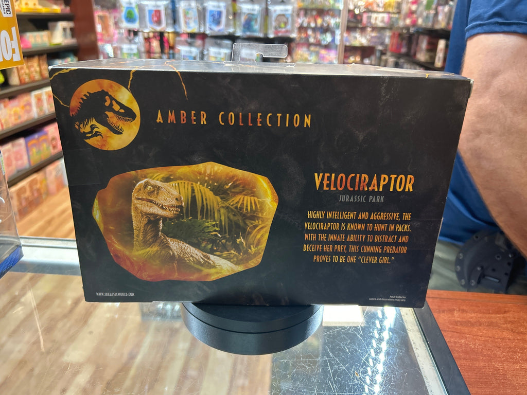 Velociraptor Brown (Jurassic Park Amber Collection, Mattel) **SEALED**