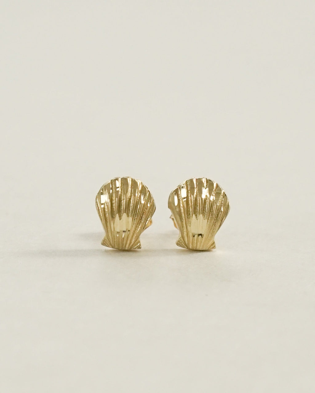 14k Gold Shell Earrings