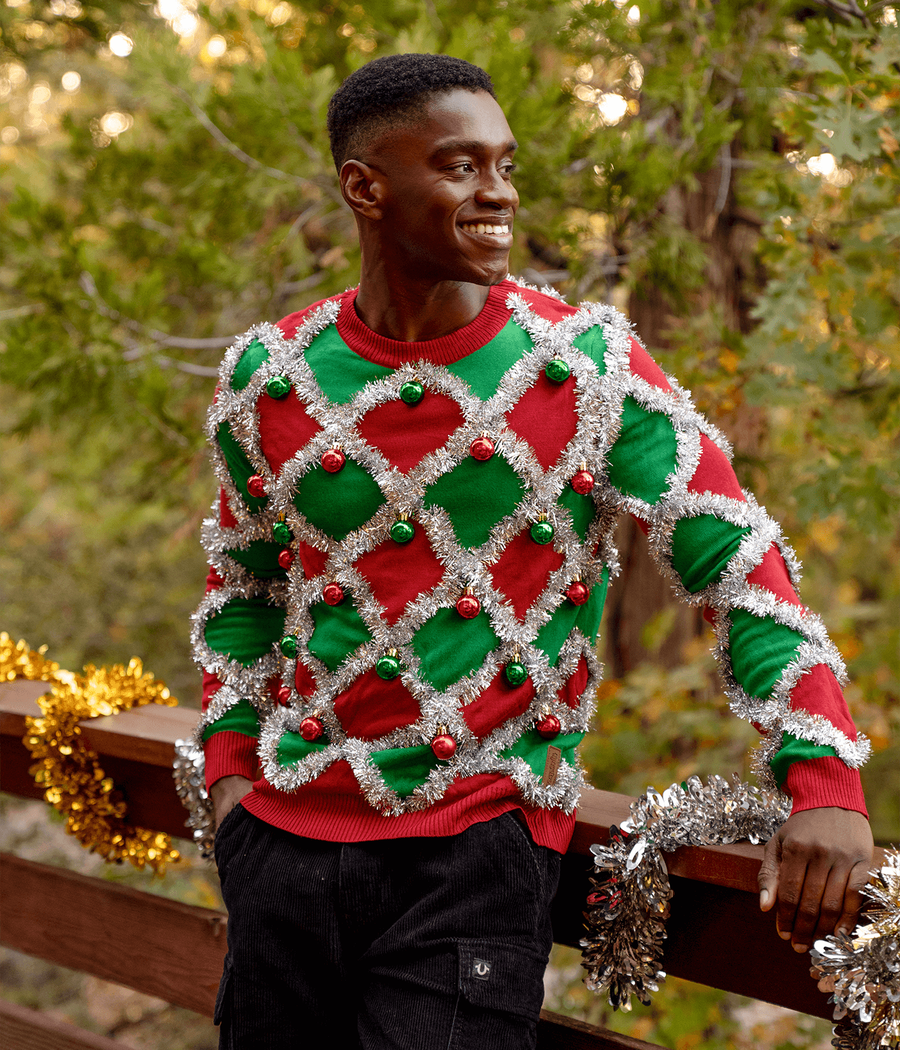 Men's Tacky Tinsel Ugly Christmas Sweater