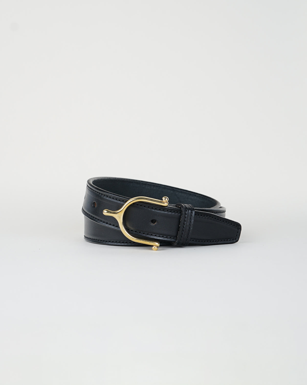 1" Spur Leather Belt / Gold Buckle