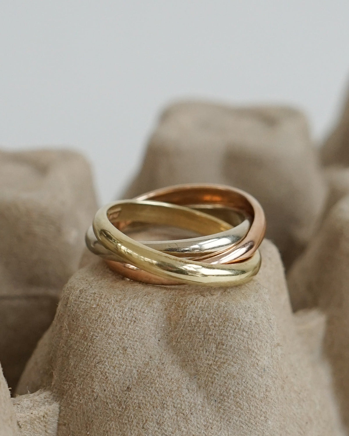 14k Gold Trinity Ring / size: 7