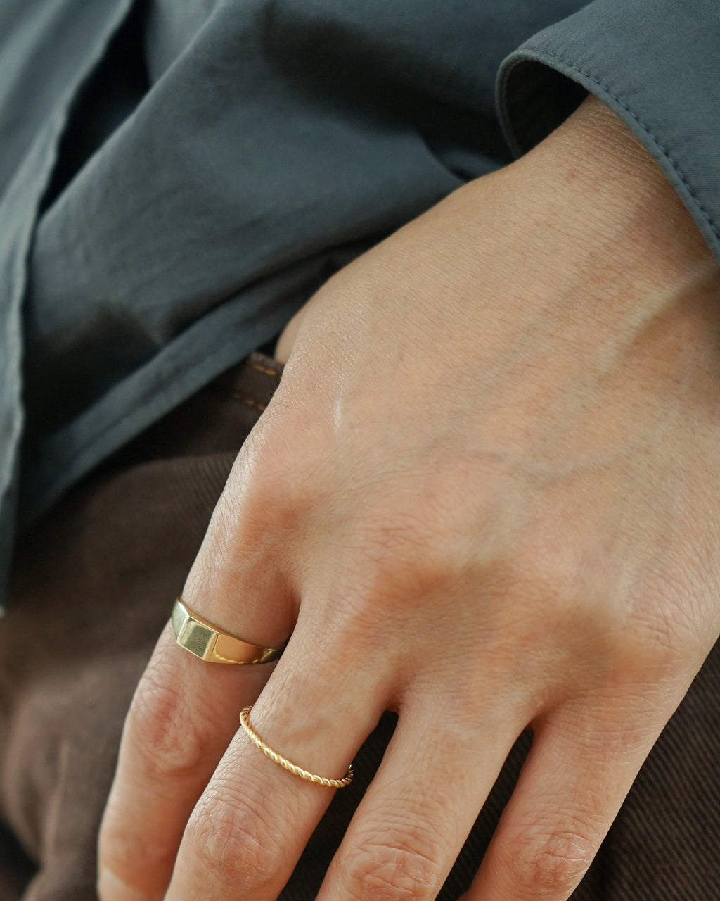 14k Gold Stackable Ring / size: 7.75