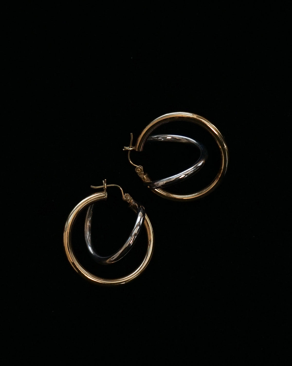 10k Yellow & White Gold Earrings