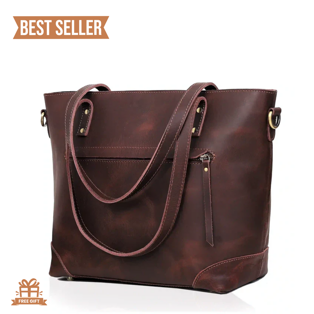 MARILYN BUFFALO LEATHER TOTE BAG