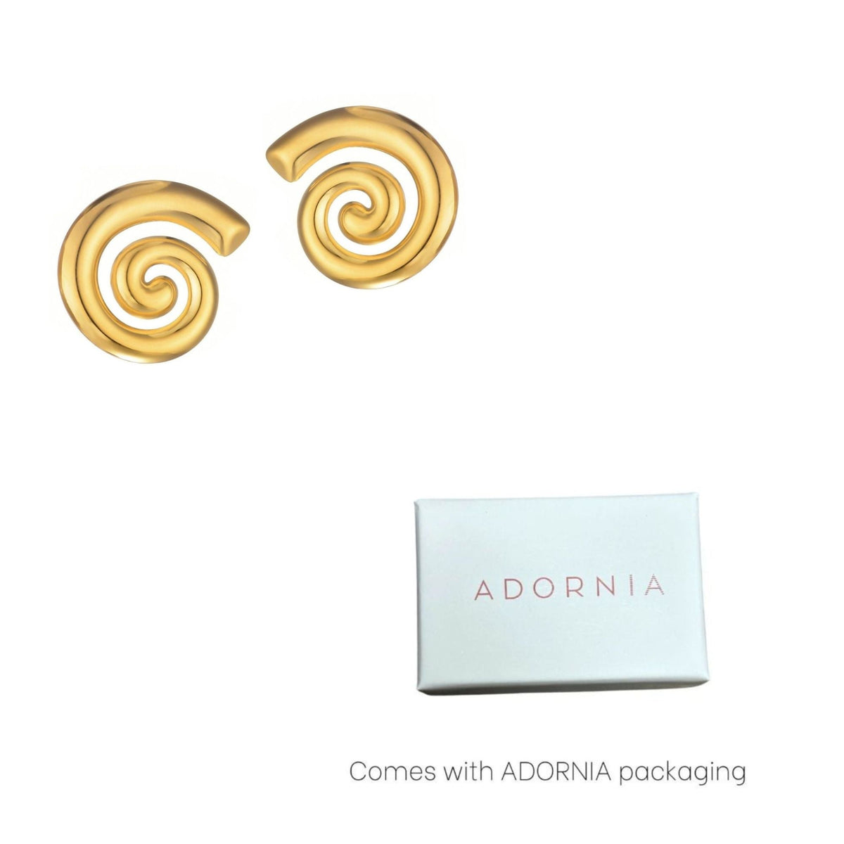 Tarnish Resistant 18k Gold Plated Swirl Statement Stud Earrings