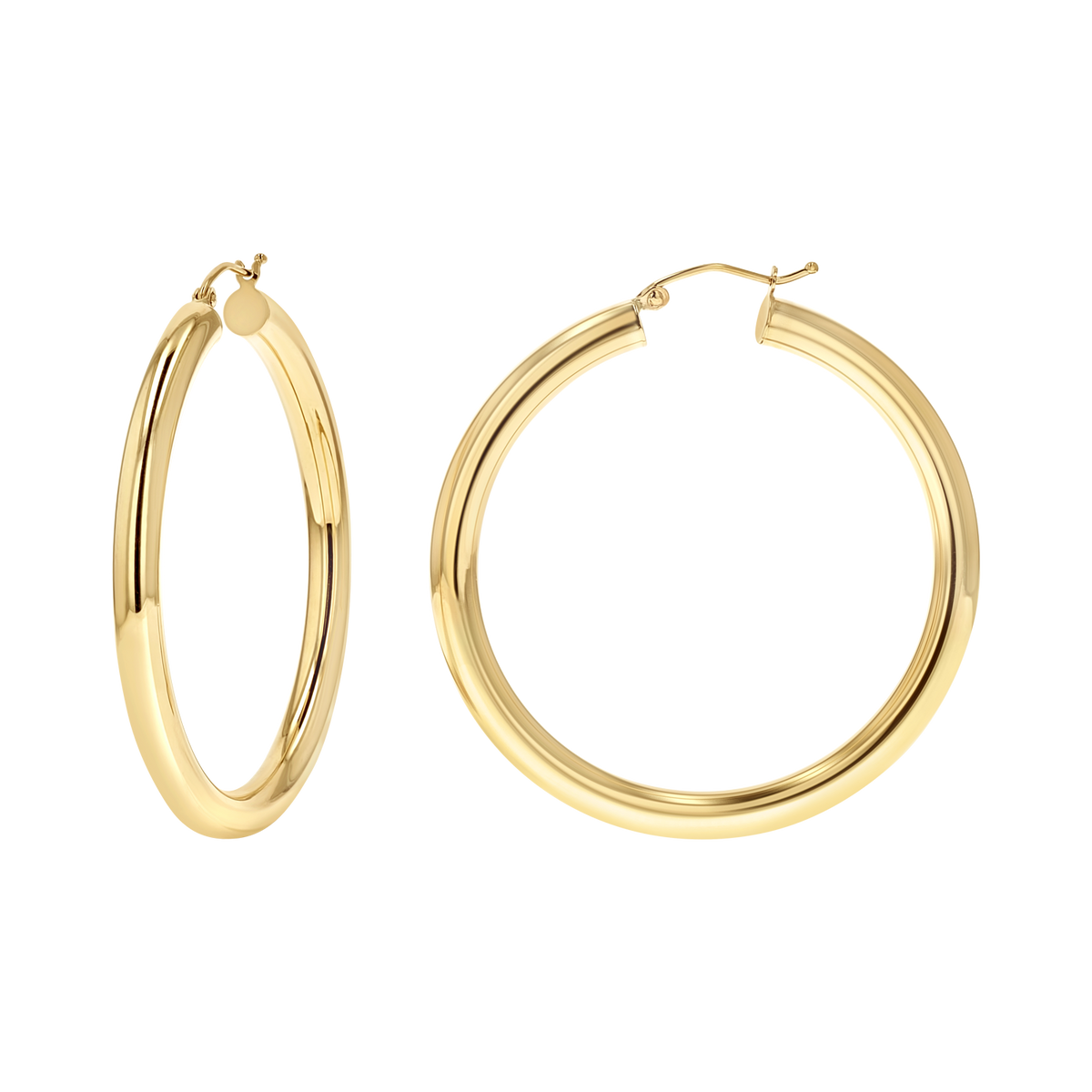 4mm Gold Tube Hoop Earrings