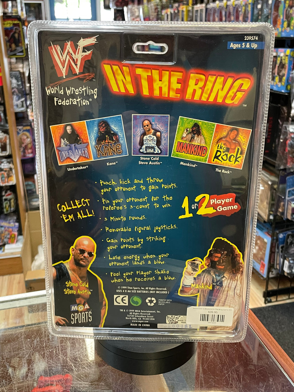 Stone Cold vs Mankind In The Ring Game  (Vintage WWF, MGA Sports) **SEALED**