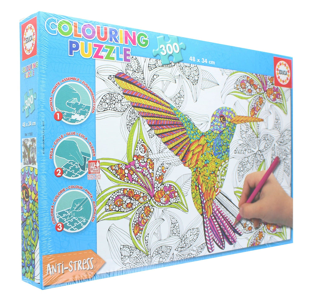 Hummingbird 300 Piece Coloring Jigsaw Puzzle