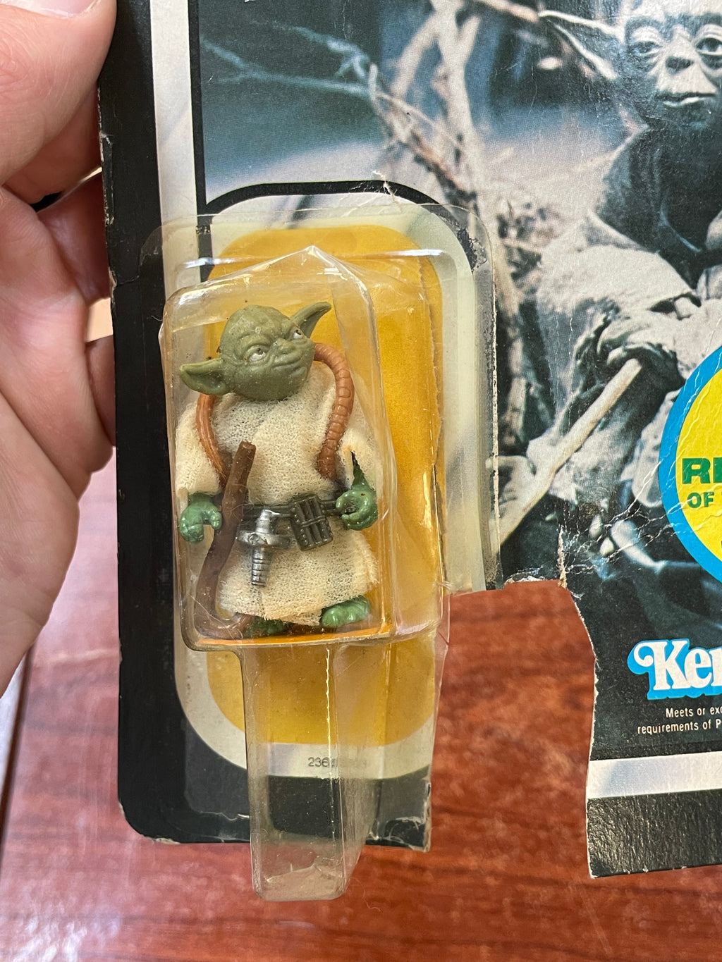 Brown Snake Yoda with Card ESB 9509 (Vintage Star Wars, Kenner) **Open Card**