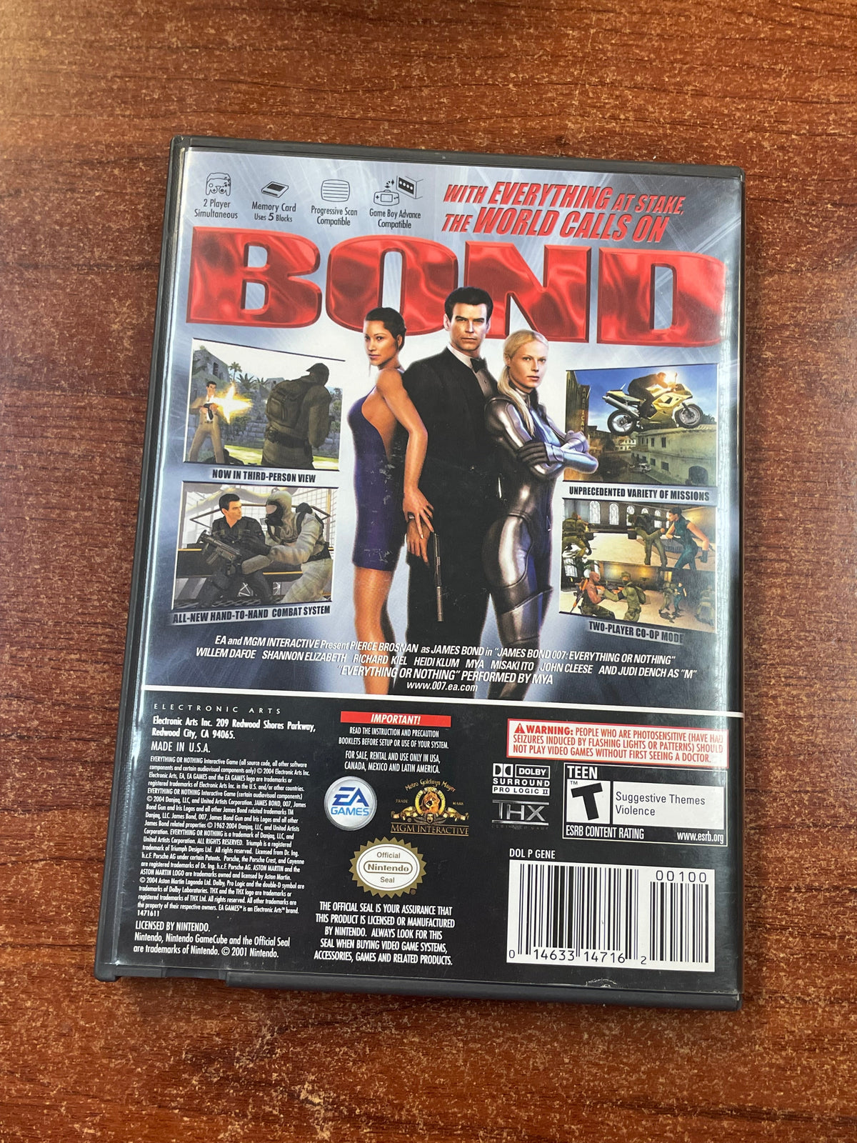 007 Everything Or Nothing (Nintendo Gamecube, EA Games, Video Game) **TESTED**