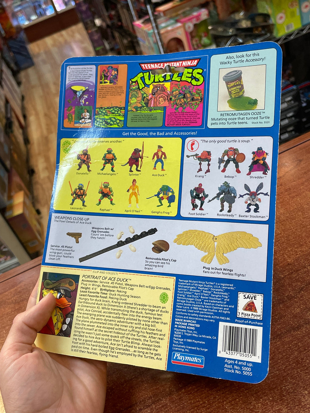 Ace Duck No Hat -14 Back-  (Vintage TMNT Ninja Turtles, Playmates) **SEALED**