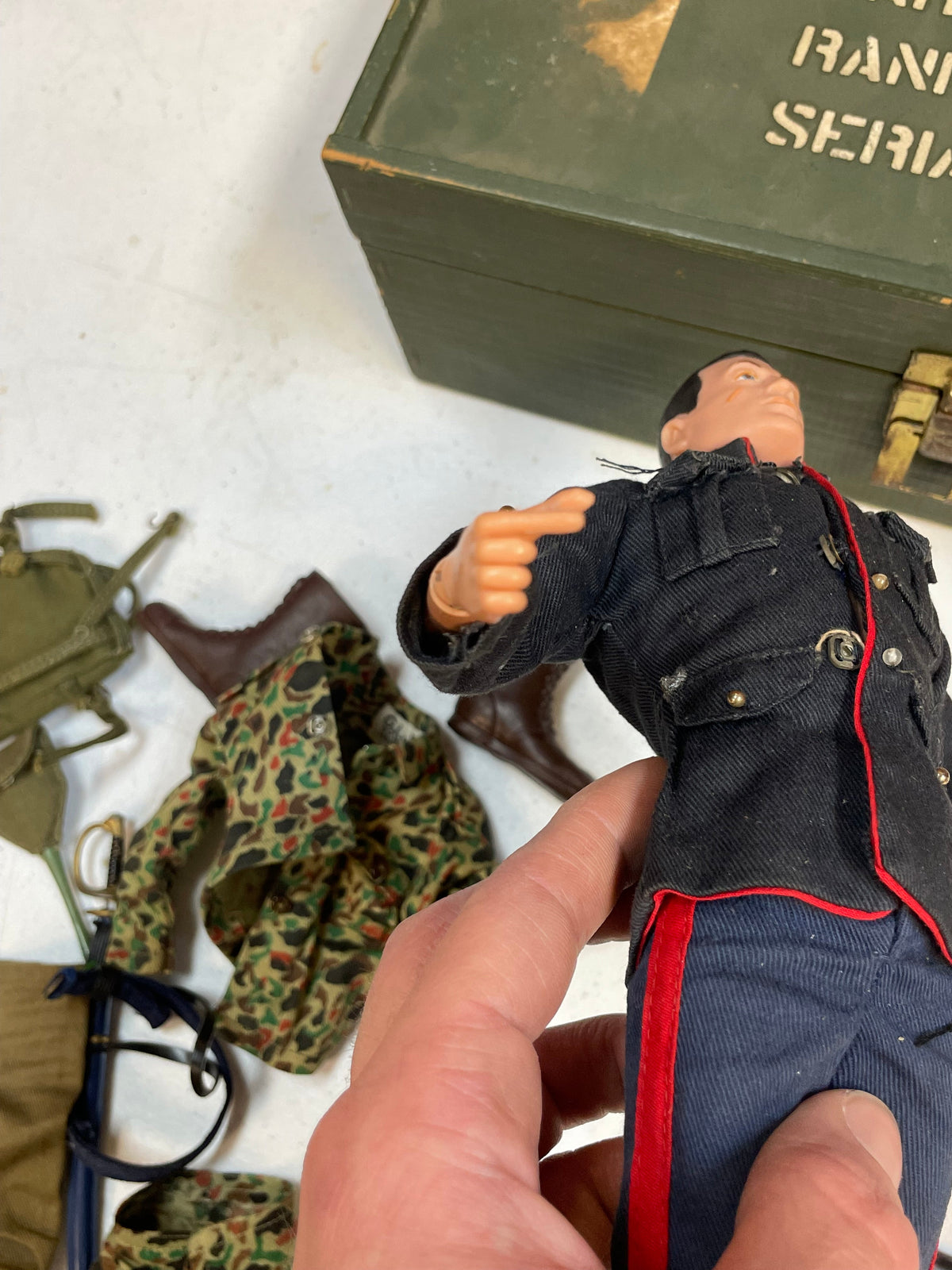 Action Marine with Foot Locker (Vintage 12” GI Joe, Hasbro) **Original**
