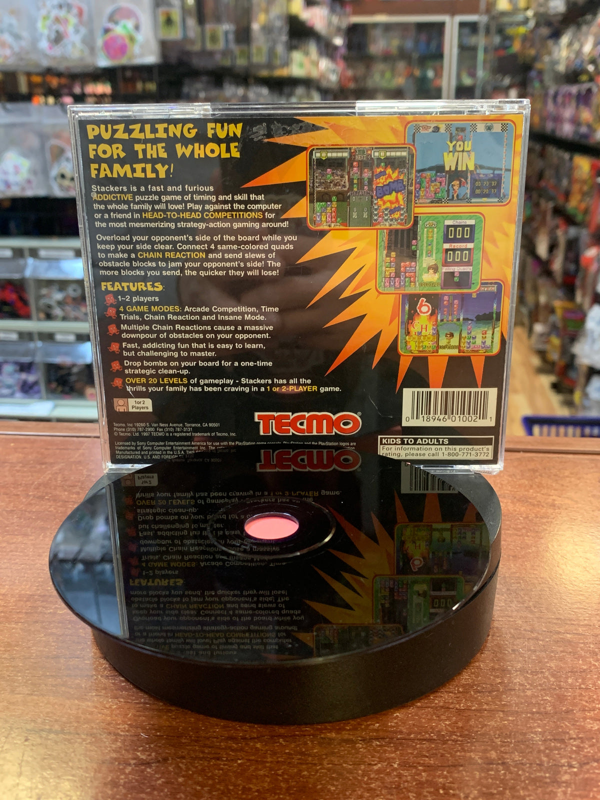 Tecmo Stackers (PS1 Playstation, Video Game) **TESTED**