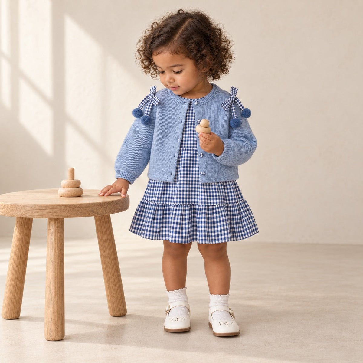 Baby Blue Cardigan and Dress Set