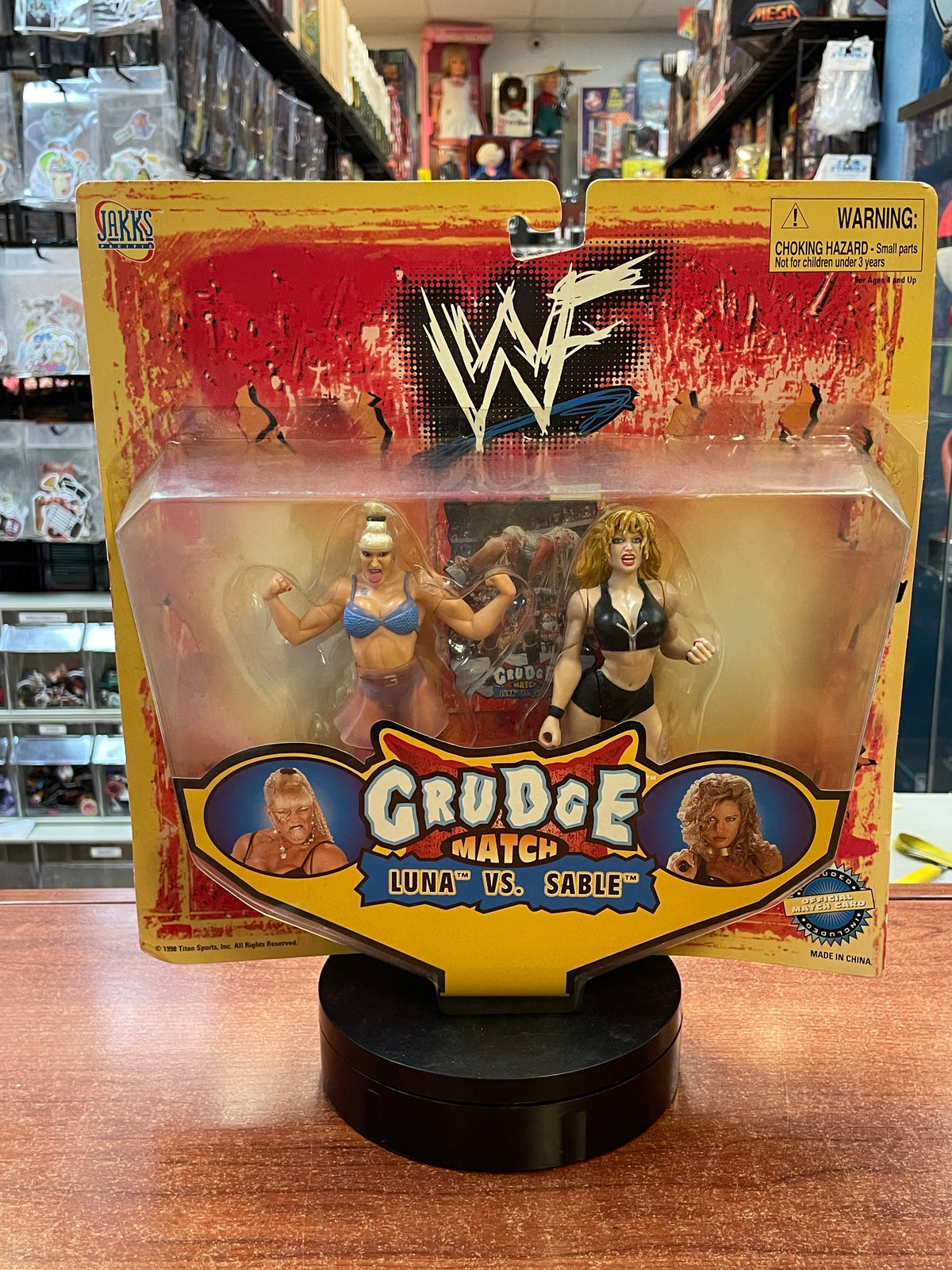 Luna & Sable Grudge Match (Vintage WWF Bone Crunchers, Jakks Pacific) SEALED
