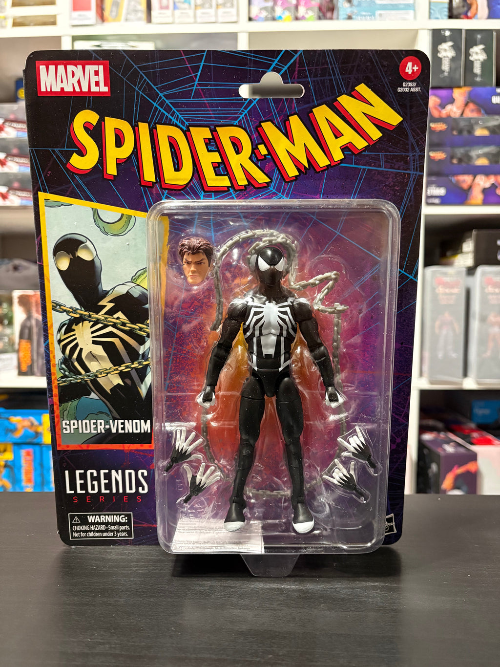 Marvel Legends Series Spider-Venom, Retro Cardback Spider-Man Comics by Hasbro