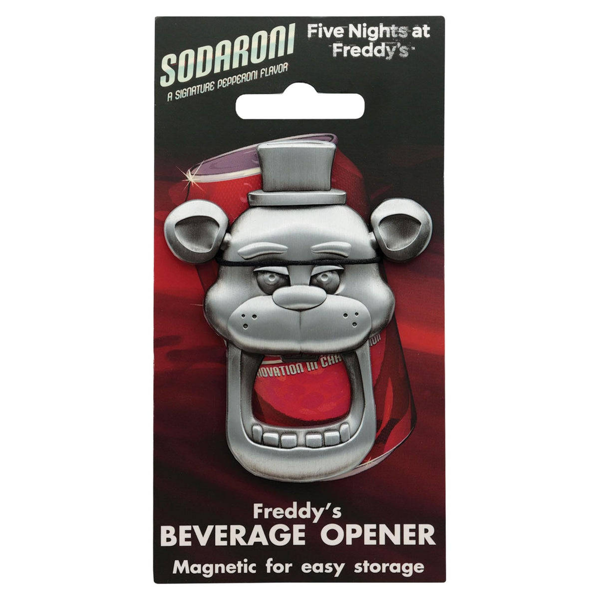 Five Nights At Freddy's Freddy Fazbear Face Magnetic Metal Bottle Opener