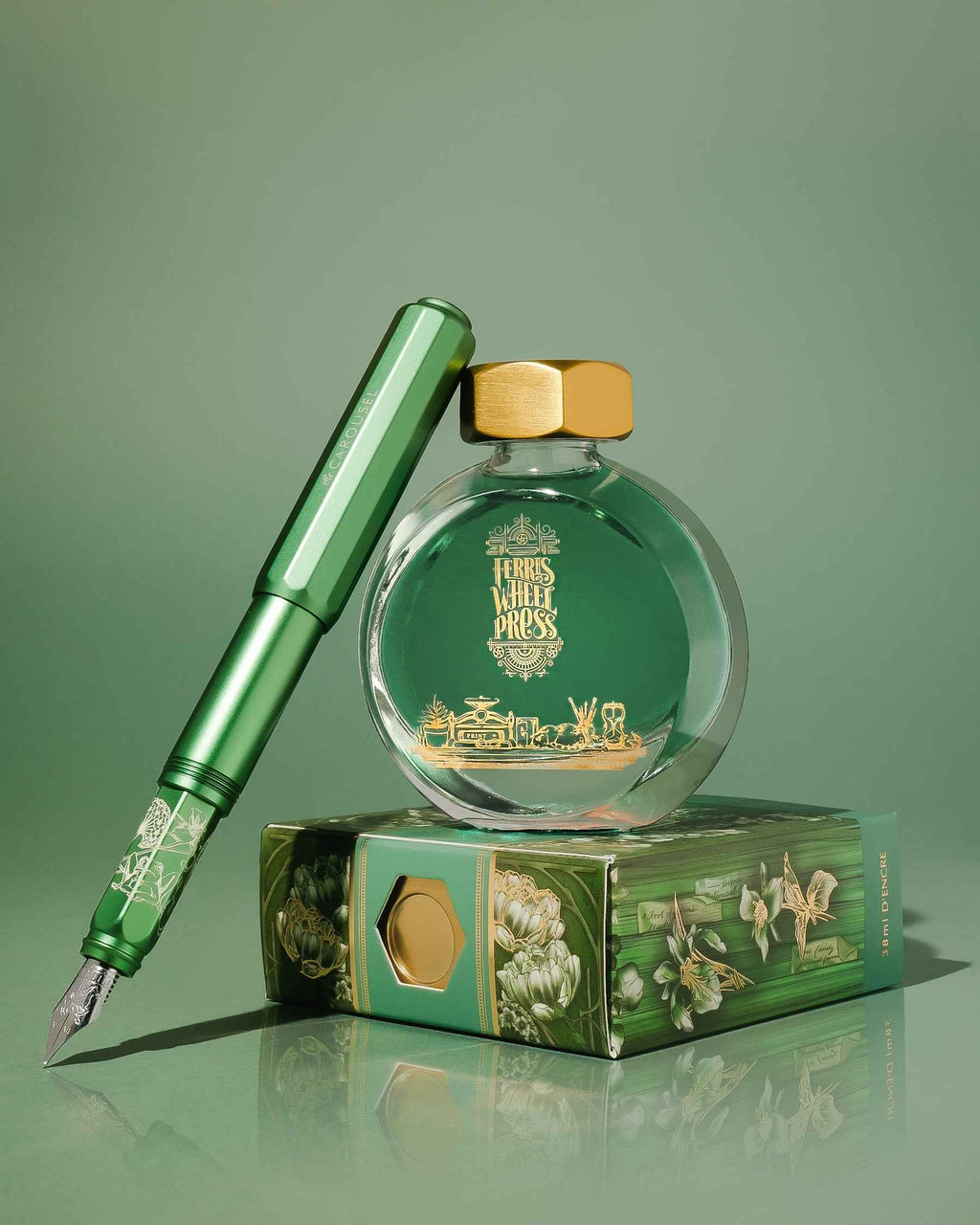 Aluminum Carousel Fountain Pen - Book of Botany