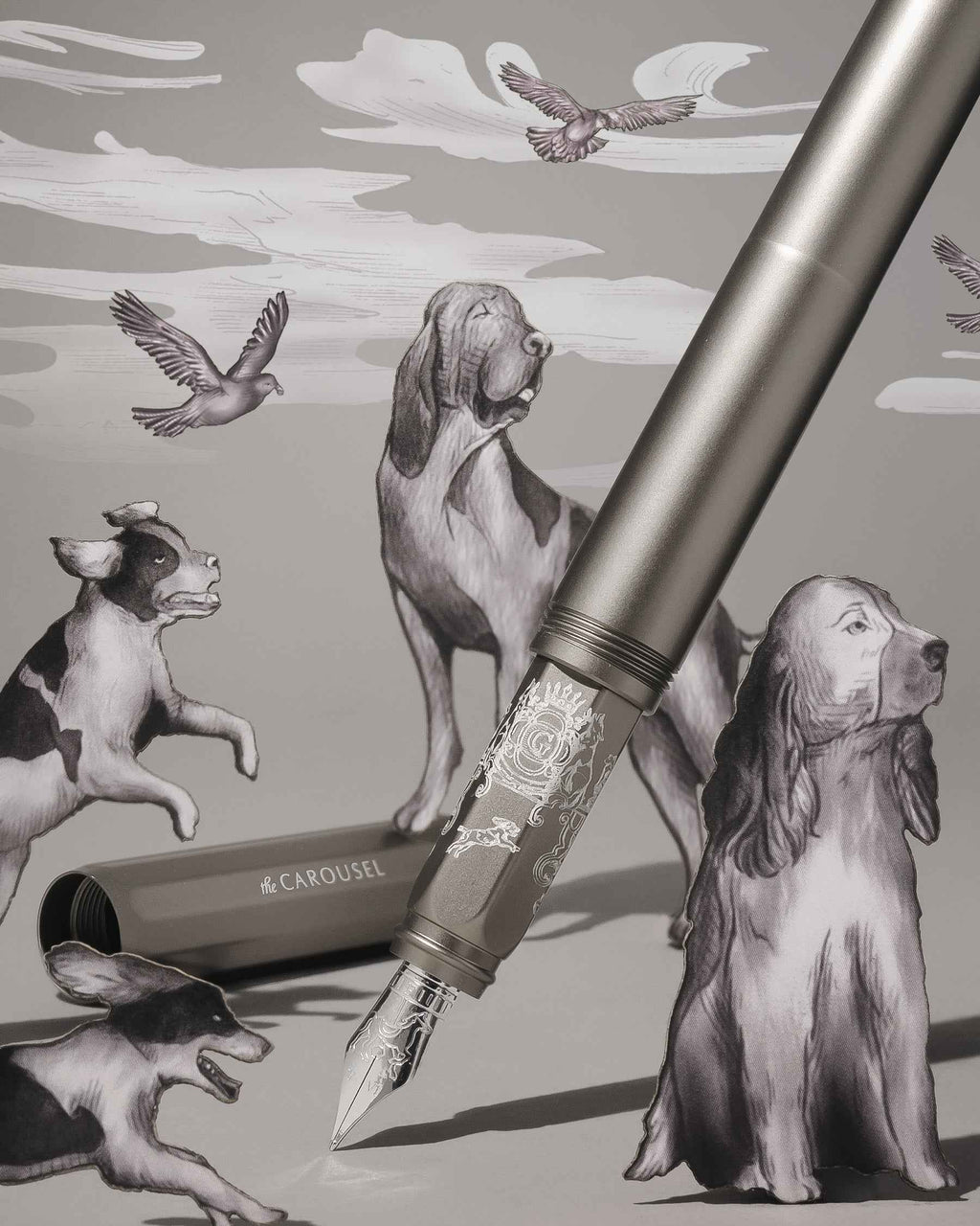 Aluminum Carousel Fountain Pen - Highland Smoke