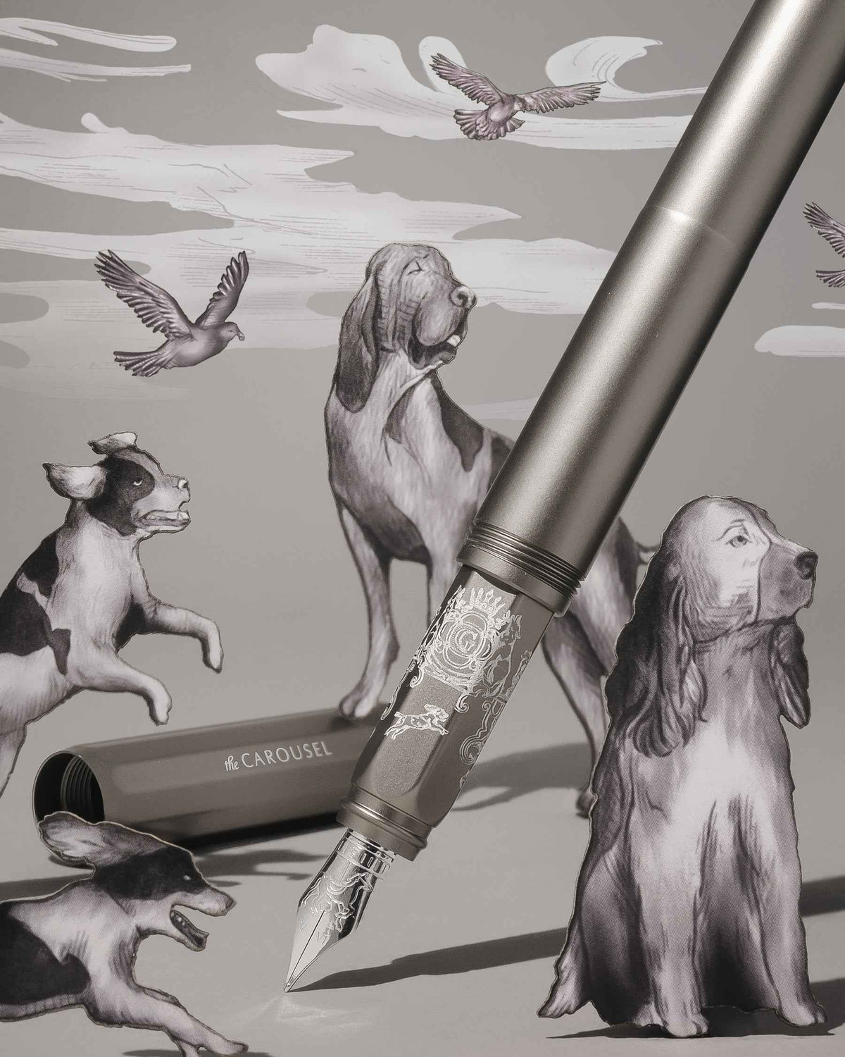 Aluminum Carousel Fountain Pen - Highland Smoke