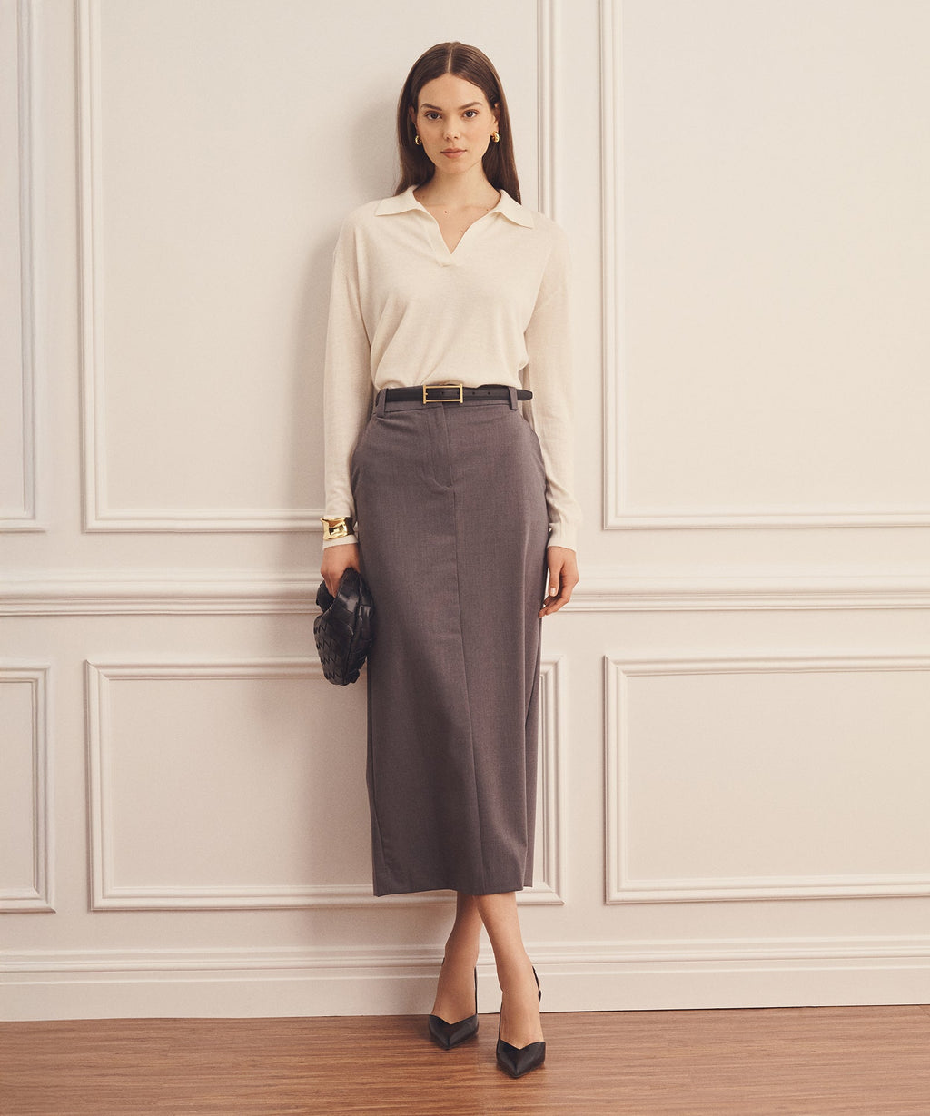 Super Fine Cashmere Long Sleeve Polo