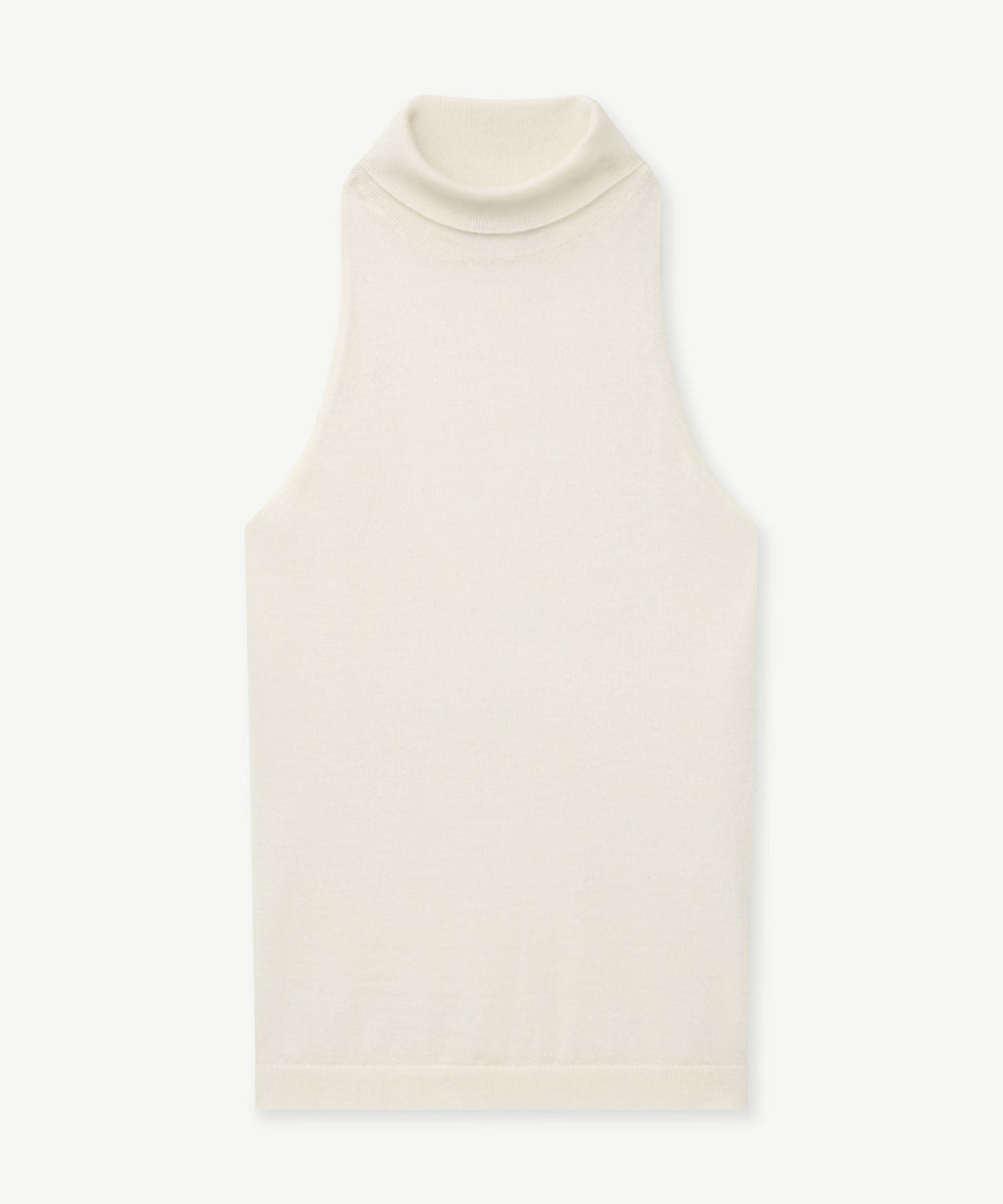 Super Fine Cashmere Sleeveless Turtleneck