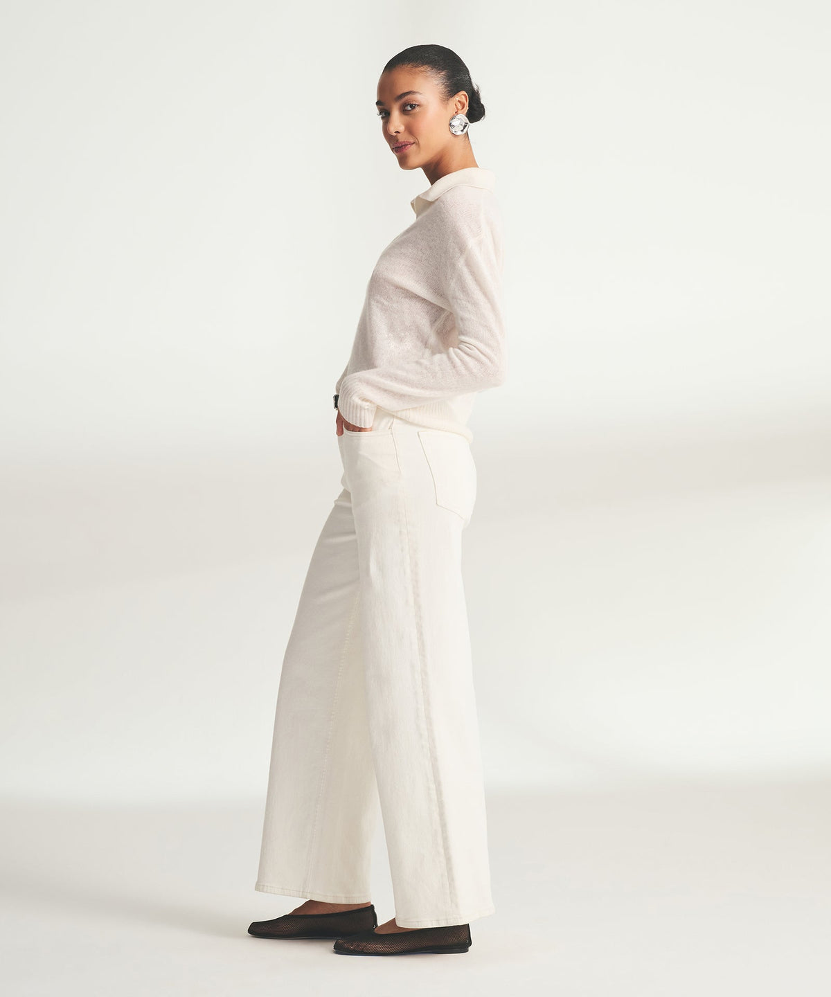 Featherweight Cashmere Polo Sweater
