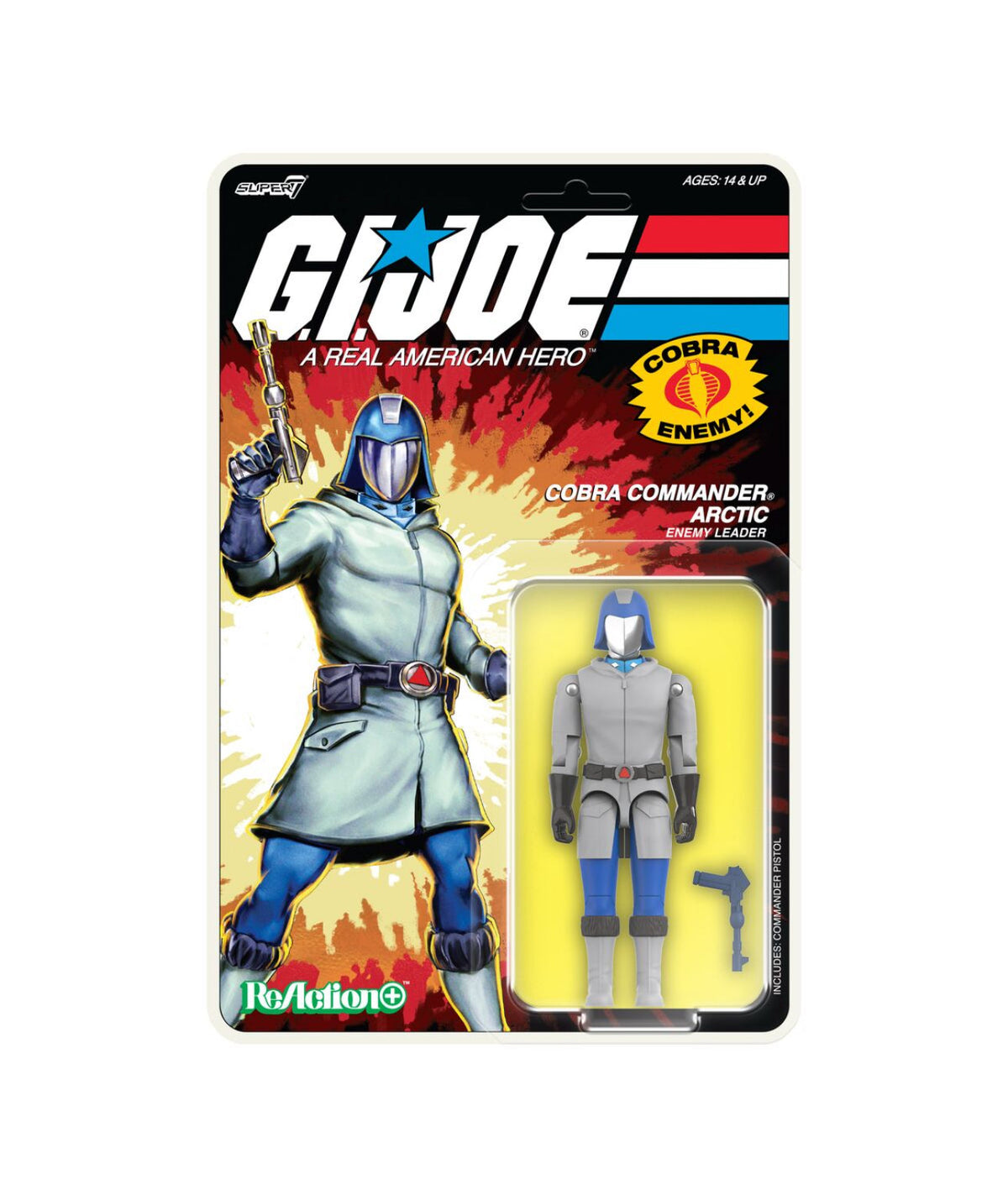 Arctic Cobra Commander (Vintage Style GI Joe, Super7 Reaction+ )