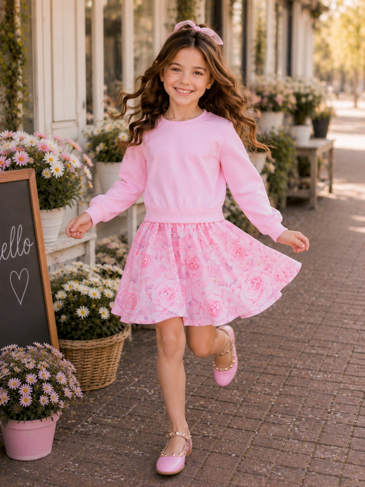 Blushing Blooms Floral Twirl Dress