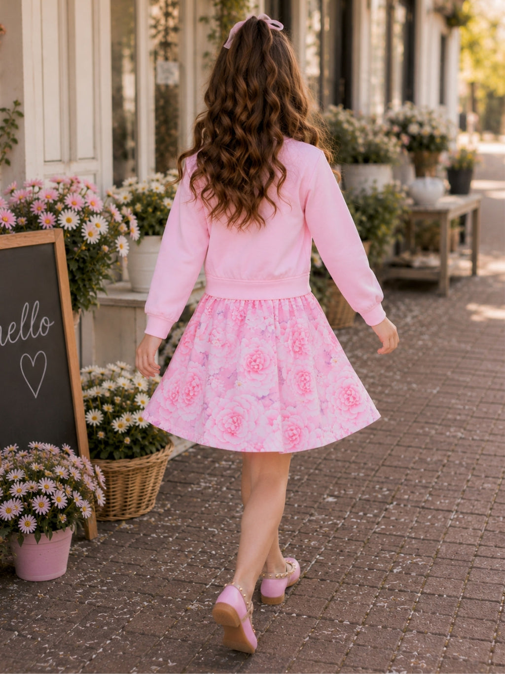 Blushing Blooms Floral Twirl Dress