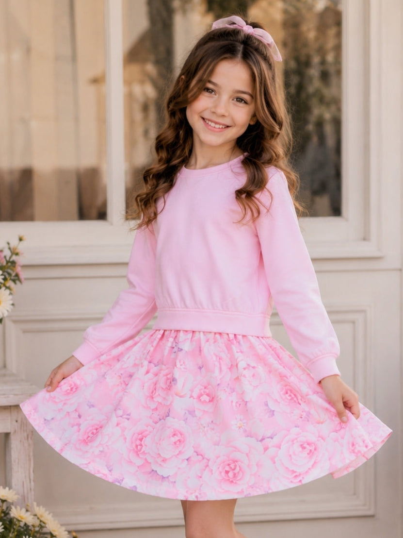 Blushing Blooms Floral Twirl Dress