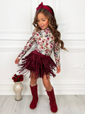 Autumn Rose Top and Fringe Skort Set