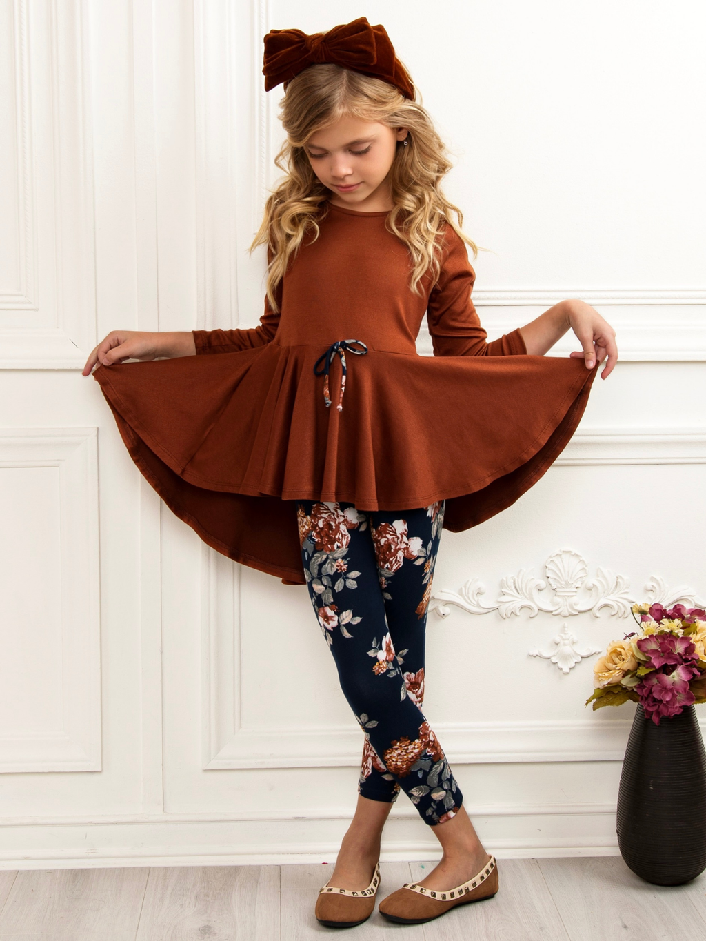 Autumn Bloom Hi-Lo Tunic and Floral Legging Set