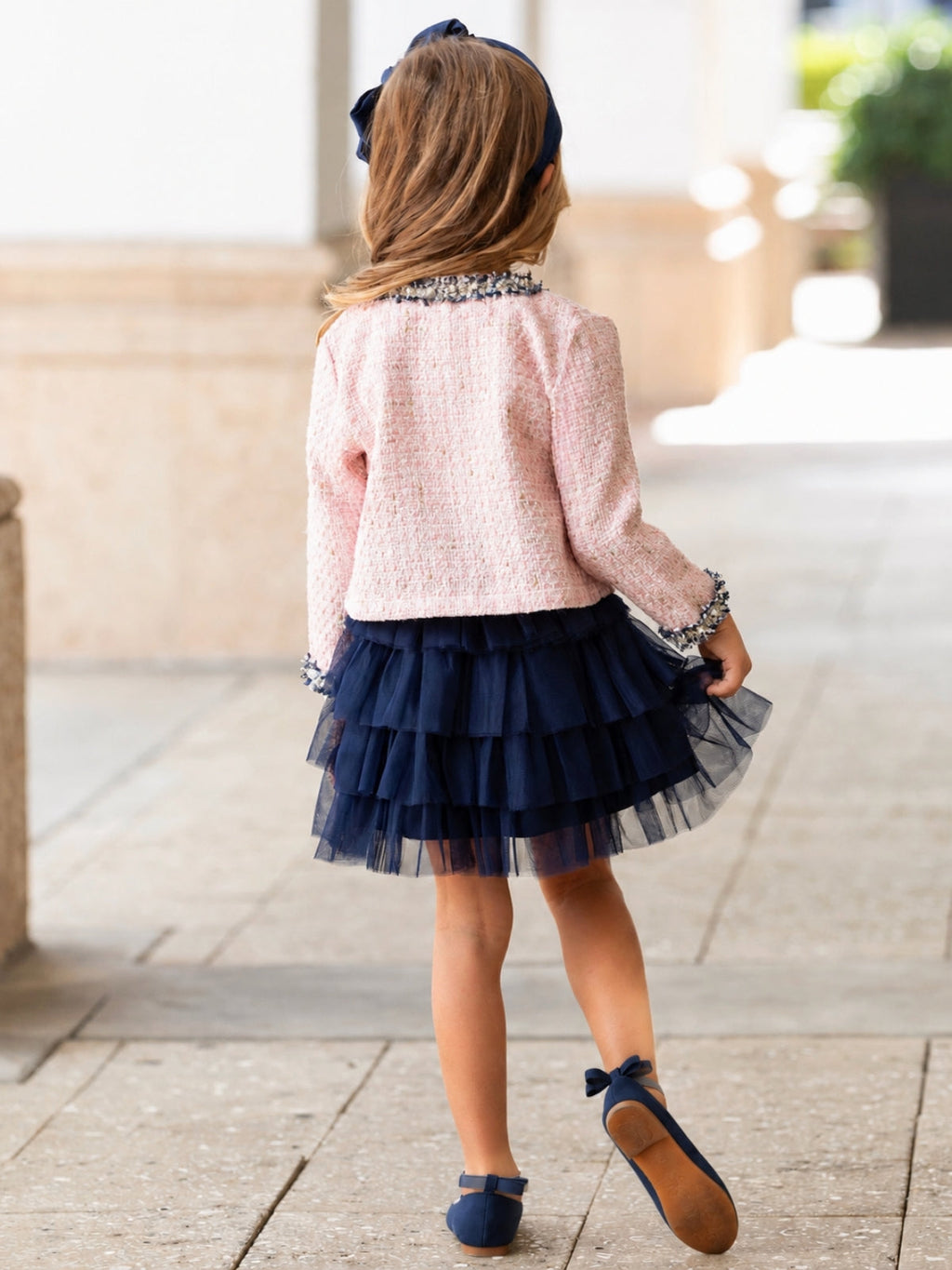 Bow Bliss Tweed Jacket and Tulle Skirt Set