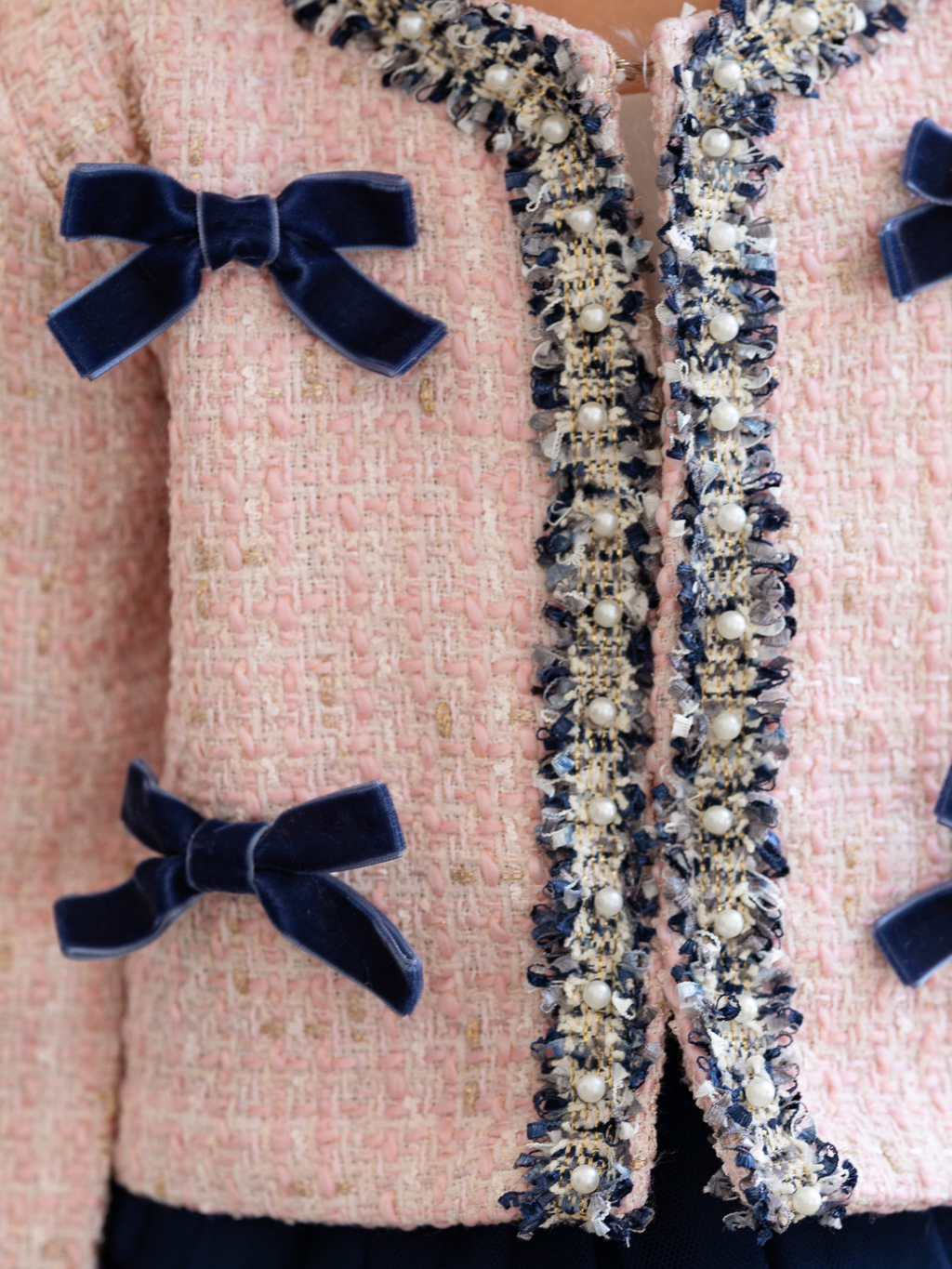 Bow Bliss Tweed Jacket and Tulle Skirt Set