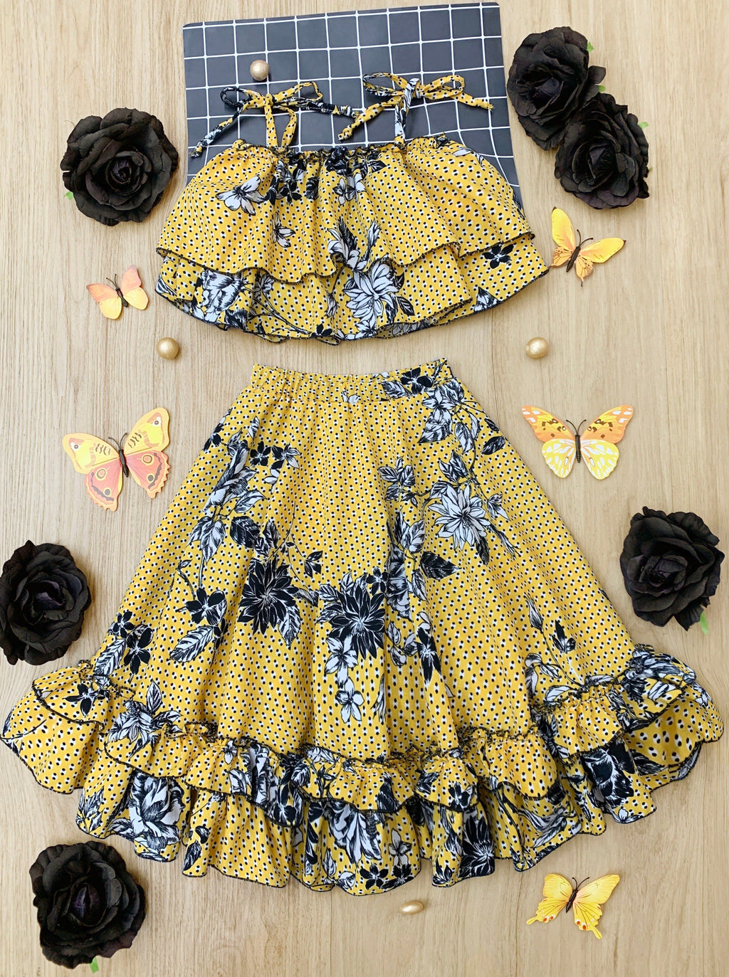 Bright Days Ruffle Maxi Skirt Set
